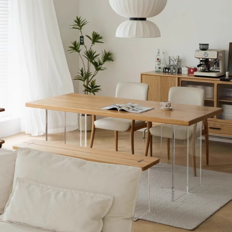Bedroom Furniture - イタリア製アクリル無垢材フローティングテーブルモダンシンプルリビングルームベッドルームワークベンチ家庭用家具モビリダスタジオFYFD