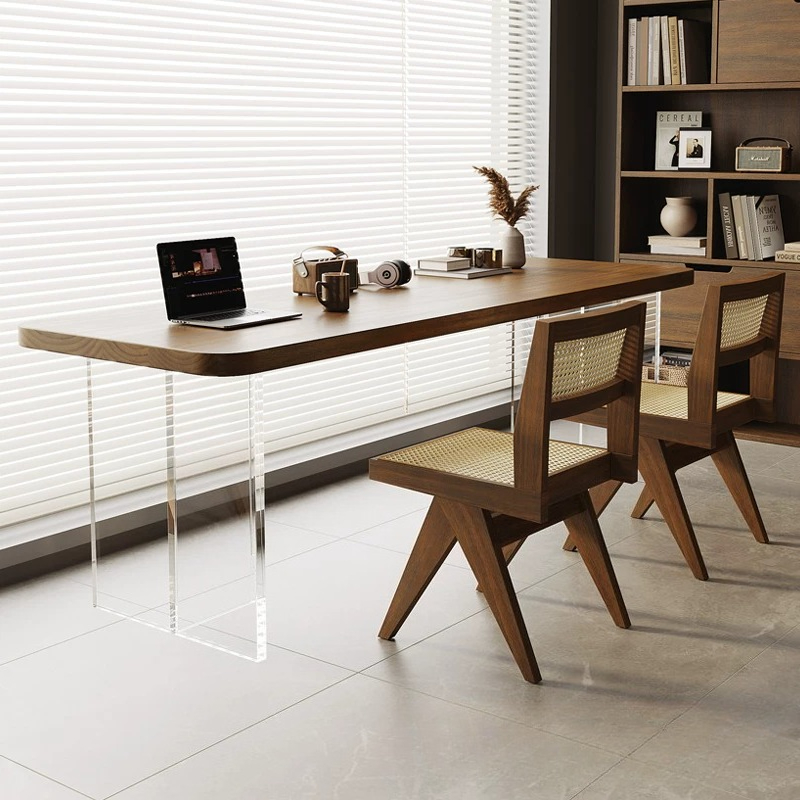 Bedroom Furniture - 北欧アクリルフローティング無垢材デスクイタリアのミニマリスト寝室コンピューターデスククリエイティブスタディ家具 Zwevend Bureau FYFD
