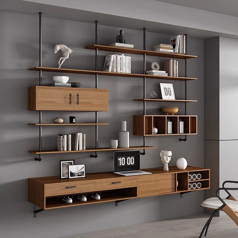 Bedroom Furniture - モダンな無垢材フローティングデスク イタリアのミニマリスト学習室寝室学習テーブル クリエイティブなリビングルーム家具 Плавучий Стол FYFD