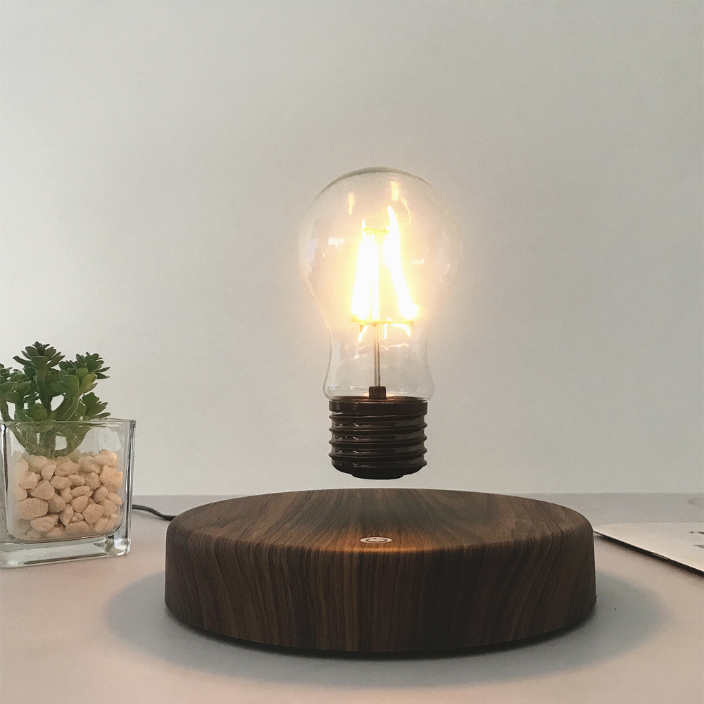 Floating Nightstand With Led Light - 磁気浮上ランプ クリエイティブ 浮遊ガラス LED電球 ホームオフィスデスク装飾 誕生日プレゼント