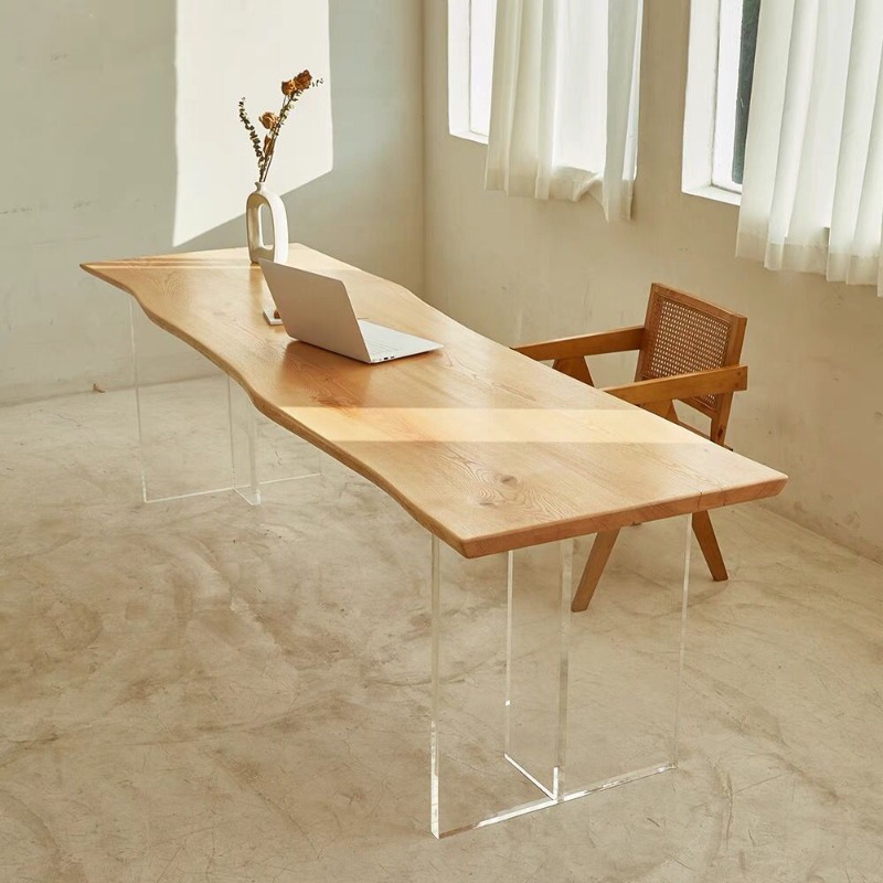 北欧無垢材アクリルフローティングテーブルモダンシンプルスタデ - Office Furniture のレビューと価格