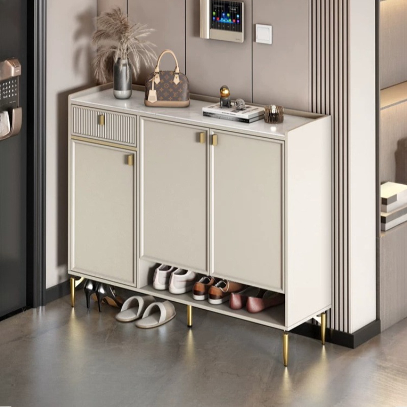 玄関用棚、靴収納キャビネット、リビング収納、高級感のあるオフ - Shoe Rack Cabinet Narrow Entryway のレビューと価格