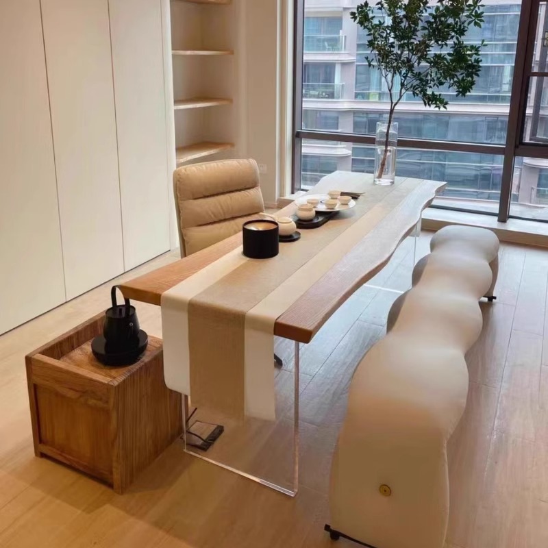 イタリア製アクリル無垢材フローティングテーブルモダンシンプル - Bedroom Furniture のレビューと価格