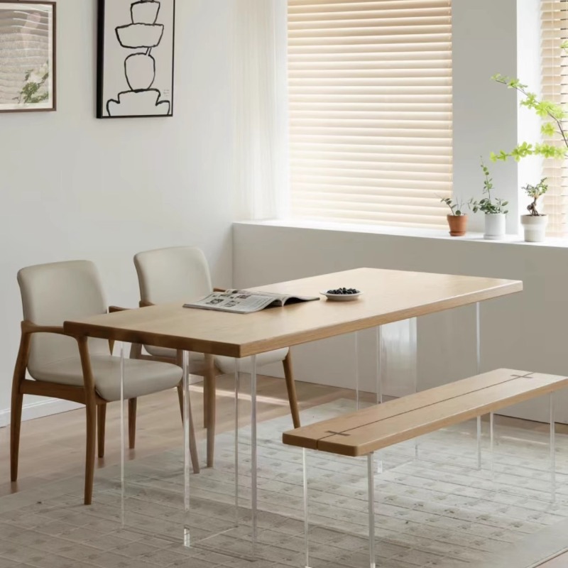 イタリア製アクリル無垢材フローティングテーブルモダンシンプル - Bedroom Furniture のレビューと価格