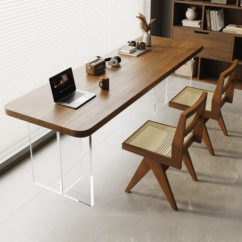 北欧アクリルフローティング無垢材デスクイタリアのミニマリスト - Bedroom Furniture のレビューと価格