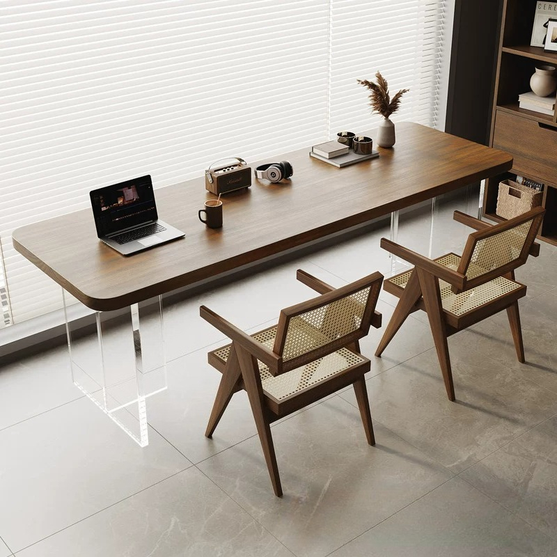 北欧アクリルフローティング無垢材デスクイタリアのミニマリスト - Bedroom Furniture のレビューと価格