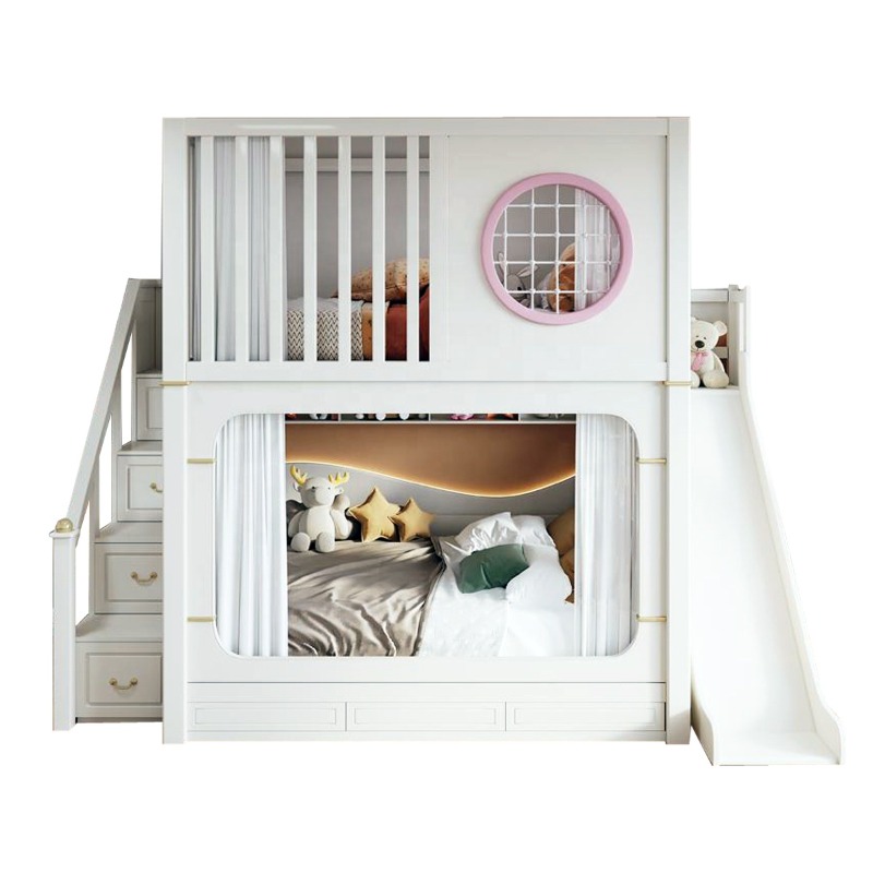 子供用二段ベッド スライドと収納階段付き プリンセスアンス価 - Bunk Bed With Stairs And Slide のレビューと価格