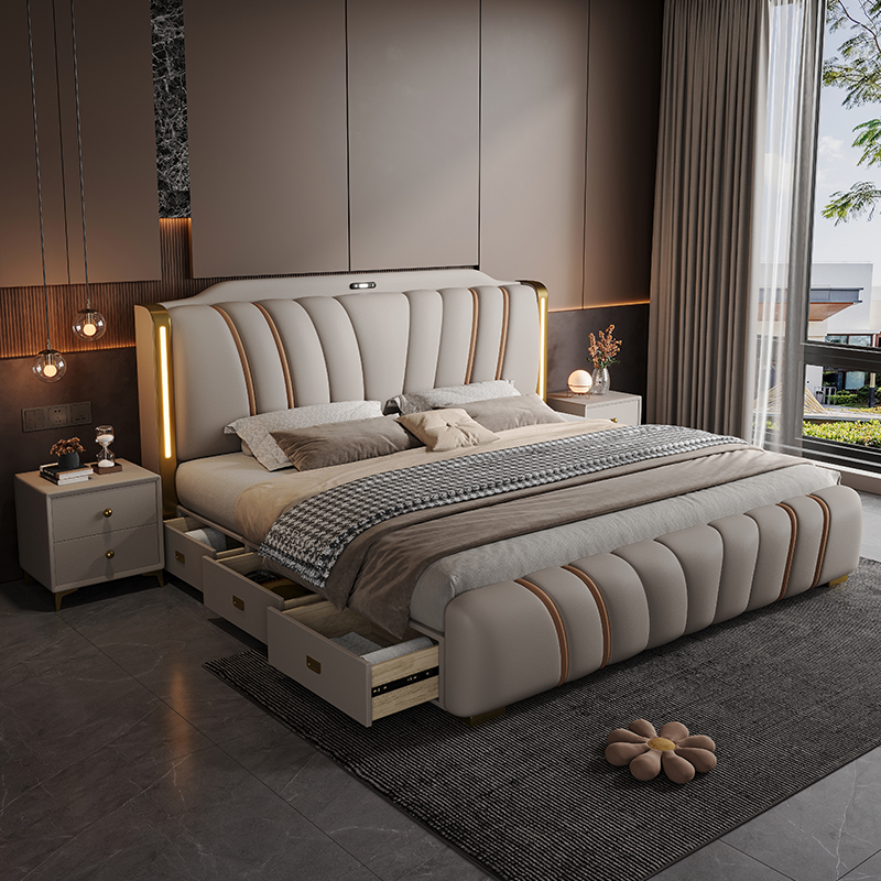 180x200CMのクイーン木製ベッドフレーム（引き出し収納 - King Size Bed Frame With Storage Drawers のレビューと価格