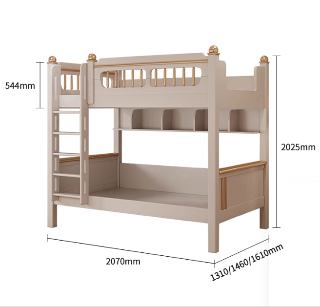 子供部屋家具 無垢材 男の子用二段ベッド スライドと階段付き - Bunk Bed With Stairs And Slide のレビューと価格