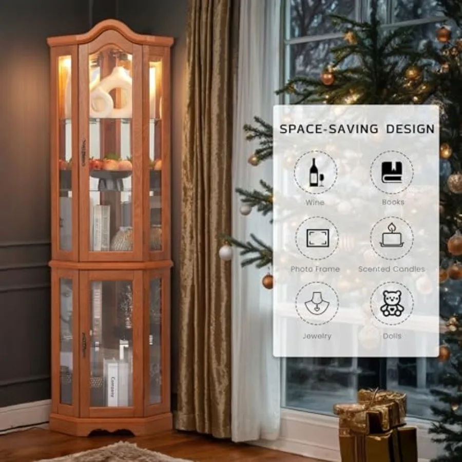 バーでの使用や酒類の保管に適した、角型の飾り棚。明るい木目調 - Storage のレビューと価格