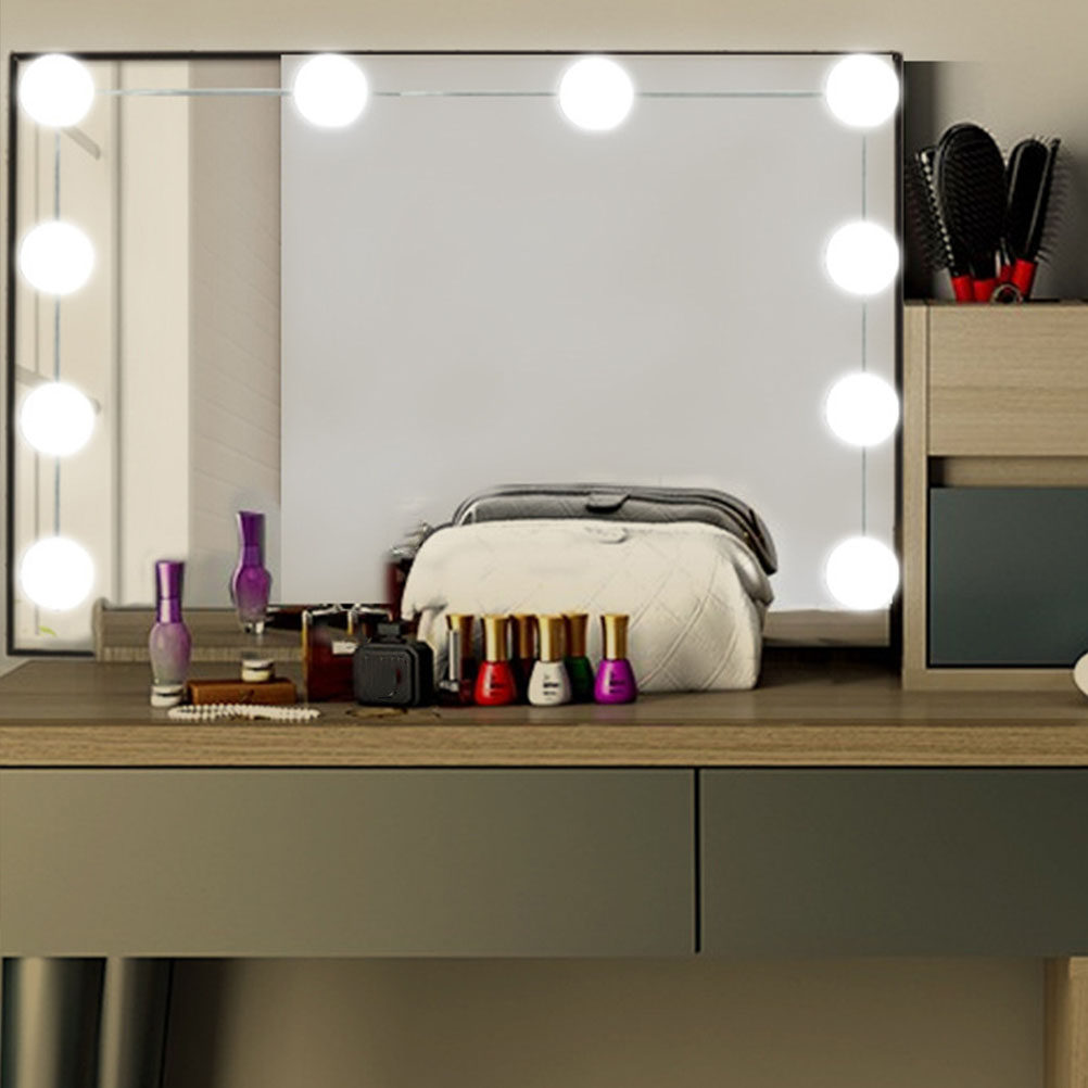 1個のLEDメイクアップミラーライト。前面に取り付けるタイプ - Dressing Table Vanity With Lighted Mirror のレビューと価格