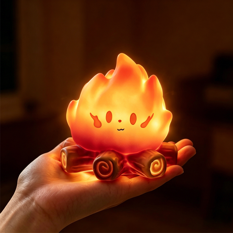 クリエイティブでかわいいミニ漫画キャンプファイヤーシリコンナ - Floating Nightstand With Led Light のレビューと価格