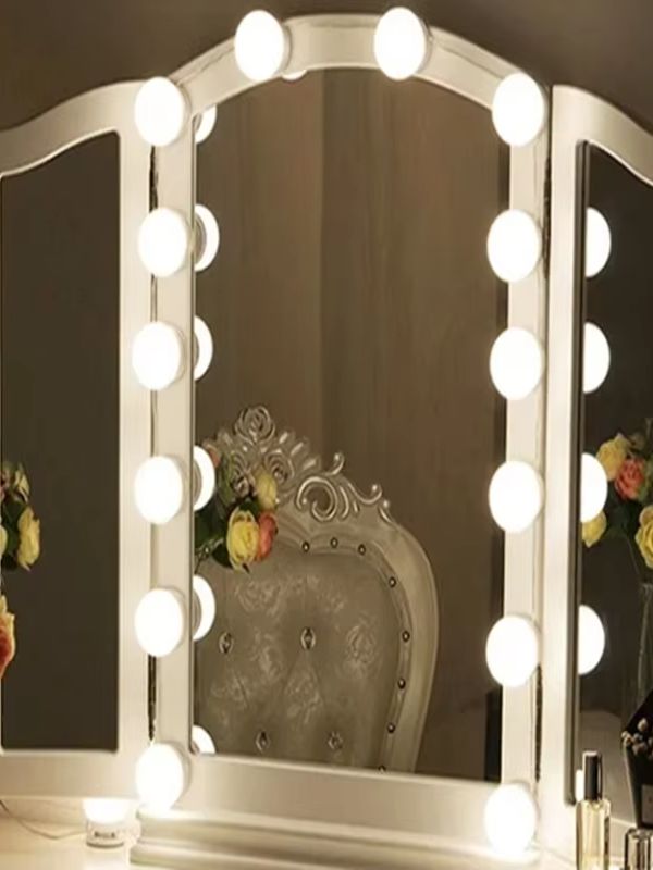 新しい化粧鏡電球 USB 充電バニティ化粧鏡ライト浴室ドレッ - Dressing Table Vanity With Lighted Mirror のレビューと価格