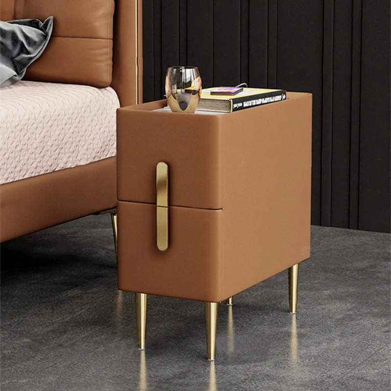 無垢材2段引き出しナローベッドサイドテーブル北欧スタイルフェ - Solid Wood Nightstand 2 Drawers のレビューと価格