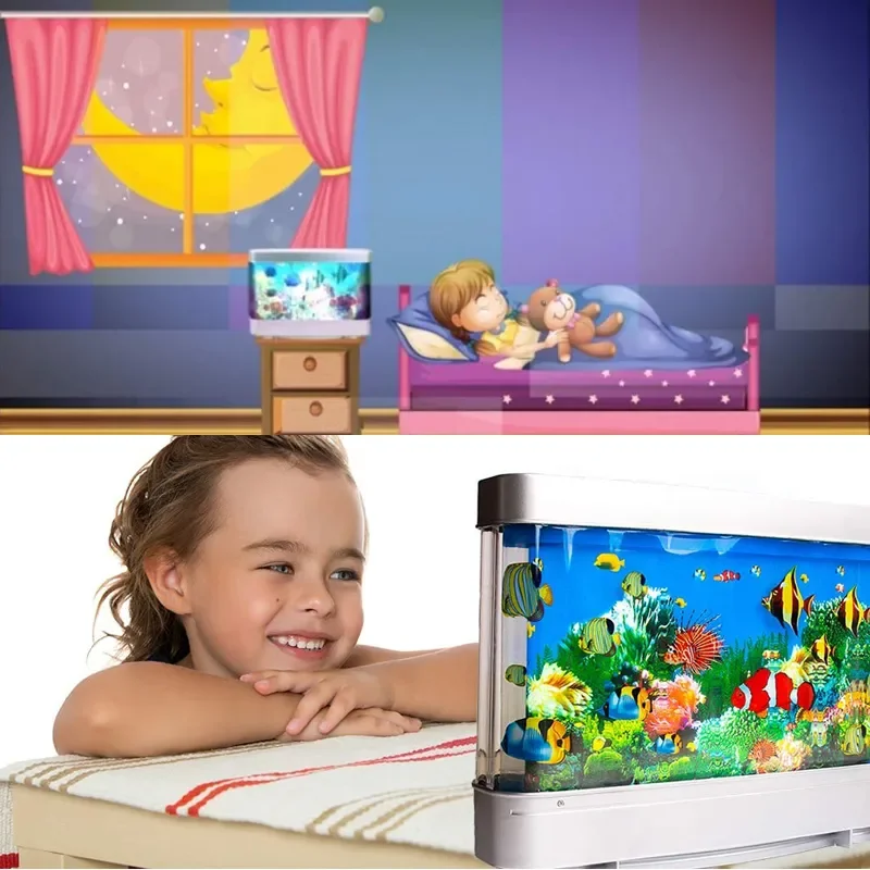 子供のための熱帯水槽ランプ,人工水族館の装飾,仮想の動きの海 - Floating Nightstand With Led Light のレビューと価格