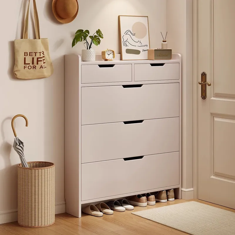 無垢材コアシューズキャビネット 深さ17cm 狭い玄関用シュ - Shoe Rack Cabinet Narrow Entryway のレビューと価格