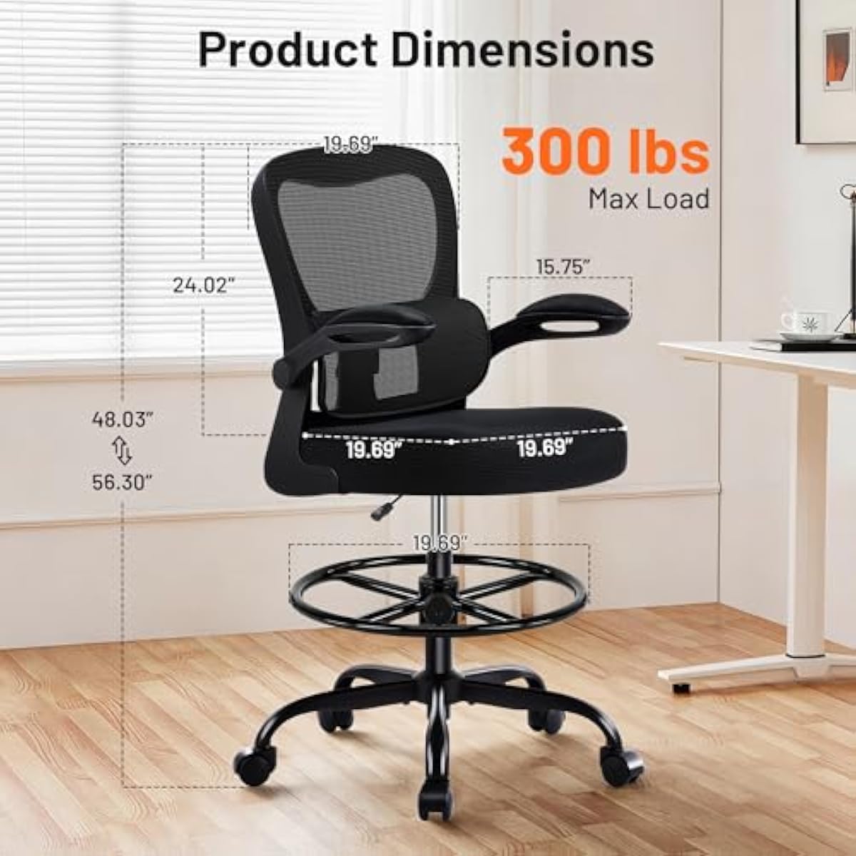 人間工学に基づいた設計の作業用チェア。3Dメッシュ素材の背も - Chairs のレビューと価格