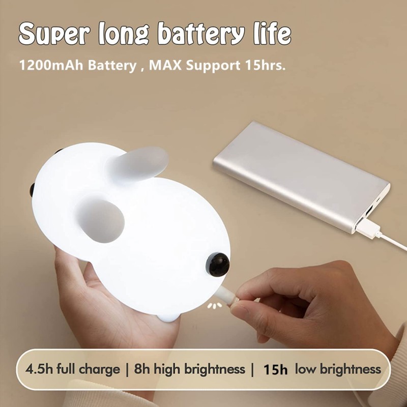 LED ウサギナイトライトリモコン調光可能な RGB 充電式 - Floating Nightstand With Led Light のレビューと価格