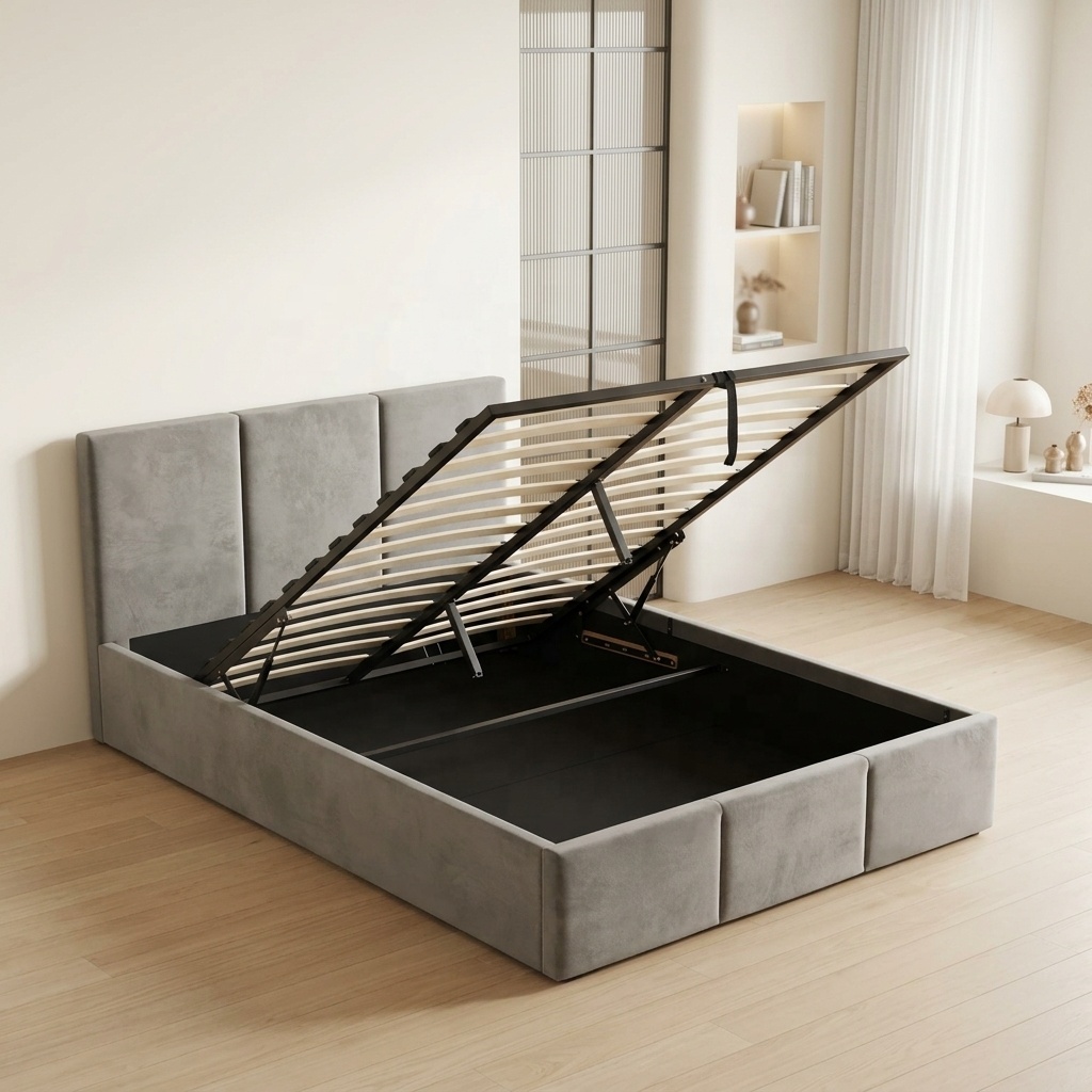 無料サンプル モダンなソフトベッド プラットフォーム パイン - Gas Lift Storage Bed Hydraulic のレビューと価格