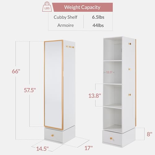 回転式ミラー付き収納キャビネット、360度回転ジュエリーアル - Full Length Mirror Jewelry Armoire のレビューと価格