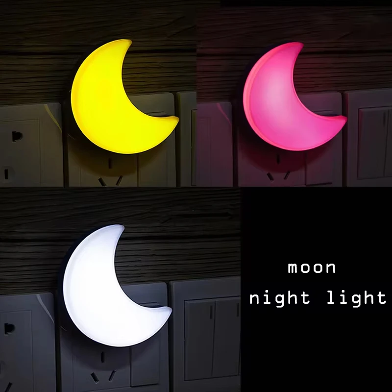 220Vムーンナイトライト、EUプラグ式、壁に差し込む、夜明 - Floating Nightstand With Led Light のレビューと価格