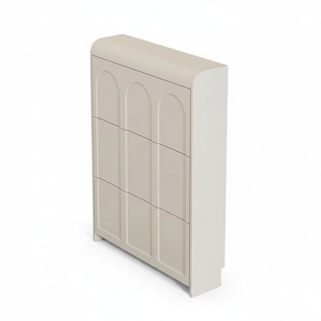 シューズキャビネット、モダンなクリーム色の木製超薄型ナローチ - Shoe Rack Cabinet Narrow Entryway のレビューと価格