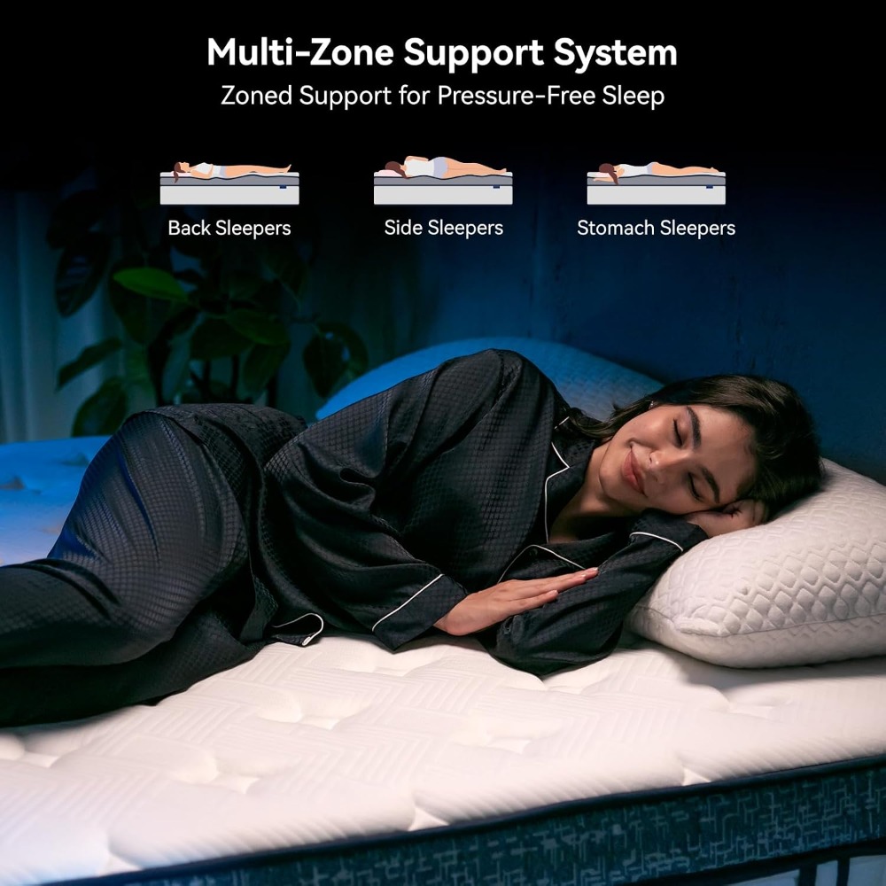 クイーンマットレス、12インチハイブリッドクイーンサイズマッ - Memory Foam Mattress In A Box Queen のレビューと価格