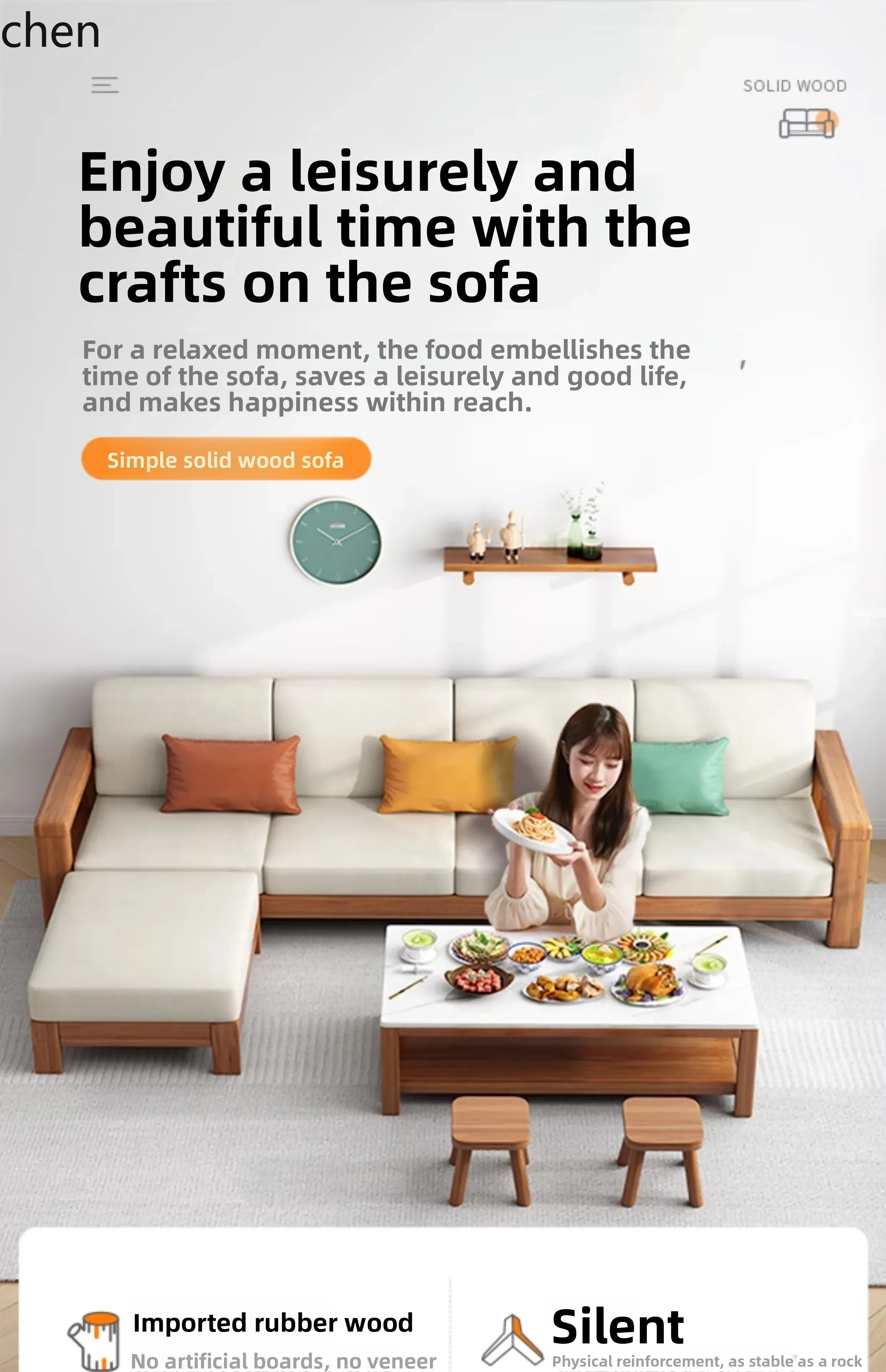 TQH7.2 全木製技術布張りソファ モダンシンプルリビング - Sofas のレビューと価格